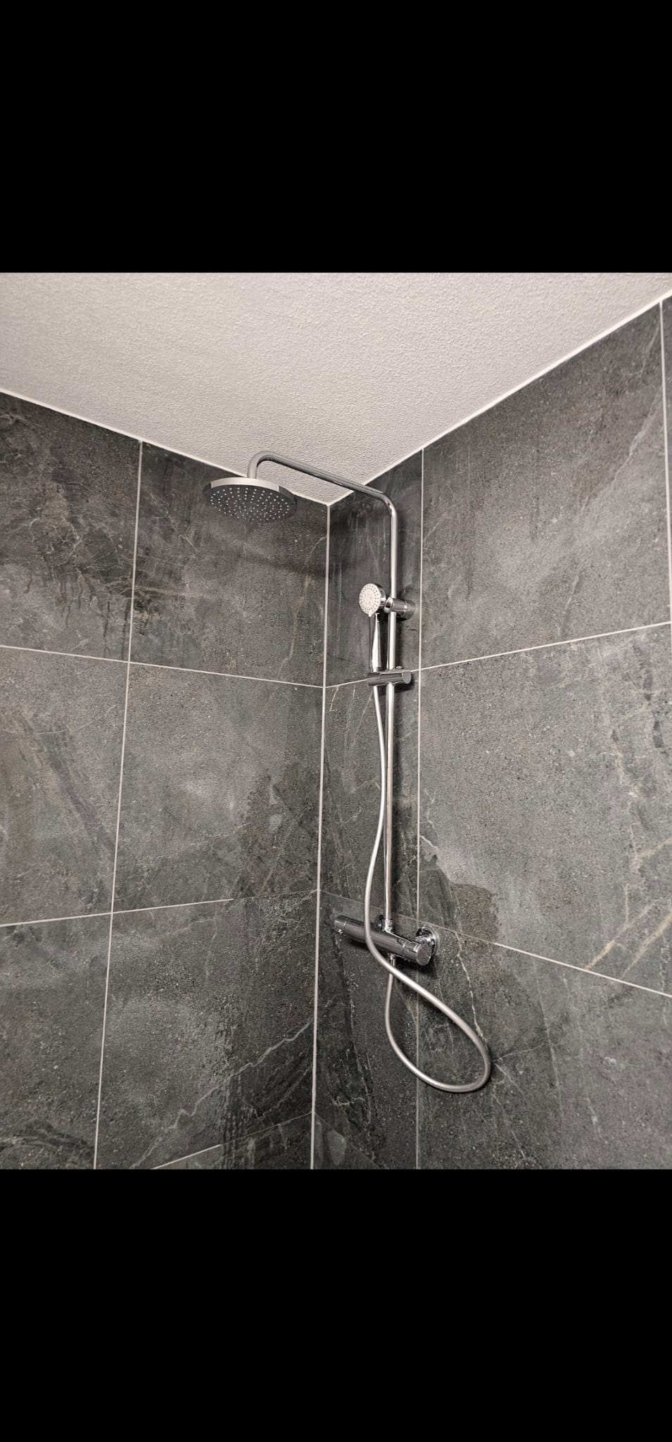Professionelle Duschinstallation mit Regendusche